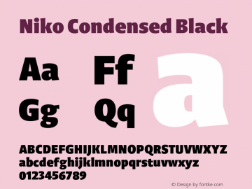 Niko Condensed Black Version 1.002图片样张