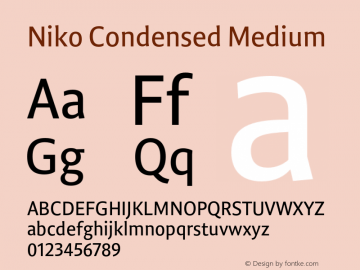 Niko Condensed Medium Version 1.002图片样张