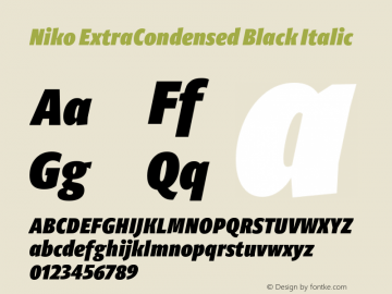 Niko ExtraCondensed Black Italic Version 1.002图片样张