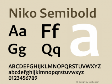 Niko Semibold Version 1.002图片样张