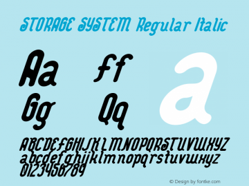 STORAGE SYSTEM Regular Italic Version 1.001图片样张