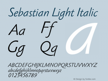 SebastianLight-Italic Version 1.000 2003 initial release图片样张