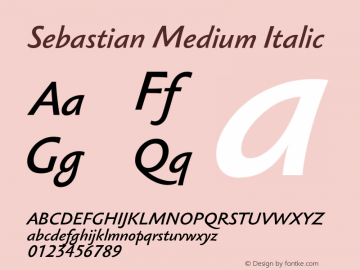 SebastianMedium-Italic Version 1.000 2003 initial release图片样张