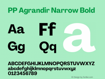 PP Agrandir Narrow Bold Version 4.100 | FøM Fix图片样张