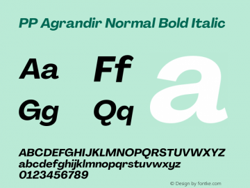 PP Agrandir Normal Bold Italic Version 4.100 | FøM Fix图片样张
