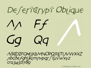 DesertCrypt Oblique Rev. 003.000 Font Sample