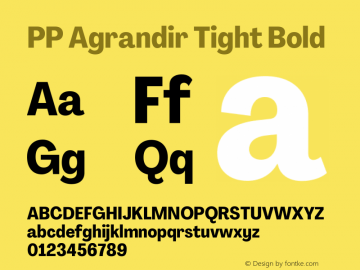 PP Agrandir Tight Bold Version 4.100 | FøM Fix图片样张