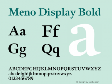 MenoDisplay Bold Version 1.000;PS 1.0;hotconv 1.0.88;makeotf.lib2.5.647800 DEVELOPMENT图片样张