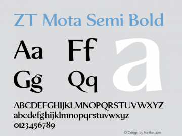 ZT Mota Semi Bold Version 1.000图片样张