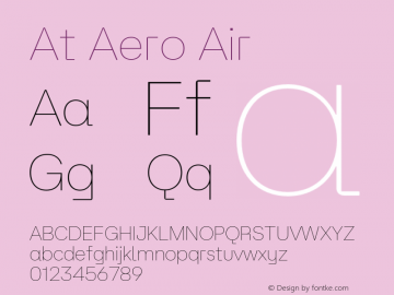 At Aero Air Version 2.000;Glyphs 3.1.1 (3148)图片样张