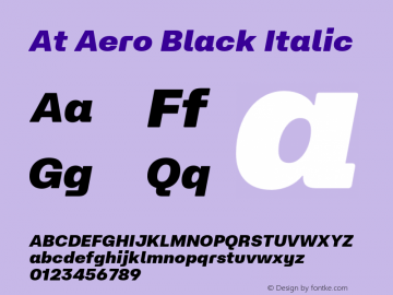 At Aero Black Italic Version 2.000;Glyphs 3.1.1 (3148)图片样张