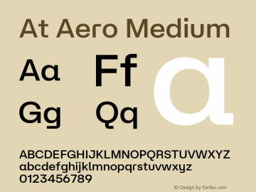 At Aero Medium Version 2.000;Glyphs 3.1.1 (3148)图片样张