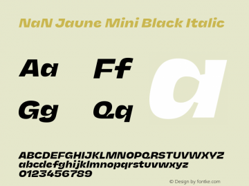 NaN Jaune Mini Black Italic Version 1.002 | web-ttf图片样张