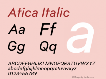 Atica Italic Version 1.002图片样张