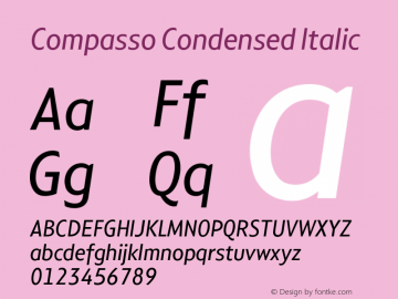 Compasso Condensed Italic Version 1.000图片样张