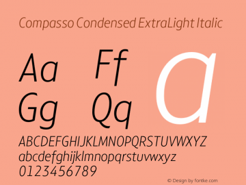 Compasso Condensed ExtraLight Italic Version 1.000图片样张