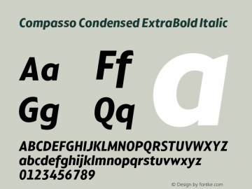 Compasso Condensed ExtraBold Italic Version 1.000图片样张