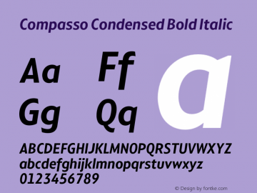 Compasso Condensed Bold Italic Version 1.000图片样张