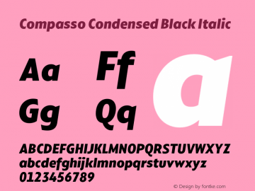 Compasso Condensed Black Italic Version 1.000图片样张