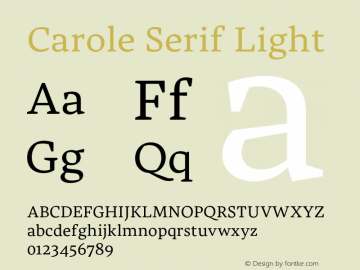 Carole Serif Light Version 1.007图片样张