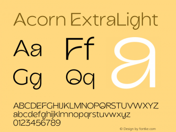 Acorn ExtraLight Version 1.000;Glyphs 3.1.2 (3151)图片样张