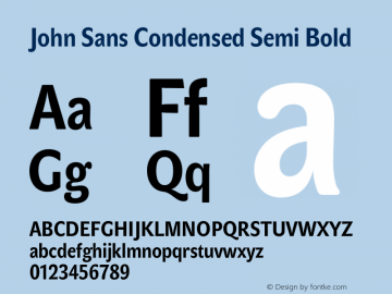 John Sans Condensed Semi Bold Version 1.000图片样张