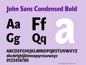 John Sans Condensed Bold Version 1.000图片样张