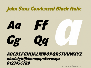 John Sans Condensed Black Ita Version 1.000图片样张