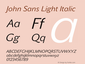 John Sans Light Italic Version 1.000图片样张