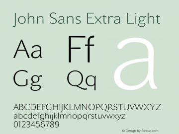 John Sans Extra Light Version 1.000图片样张