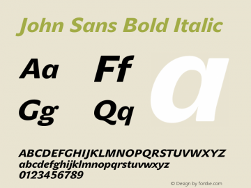 John Sans Bold Italic Version 1.000图片样张