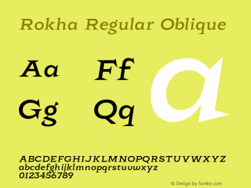 Rokha Regular Oblique Version 1.000;Glyphs 3.1.2 (3151)图片样张