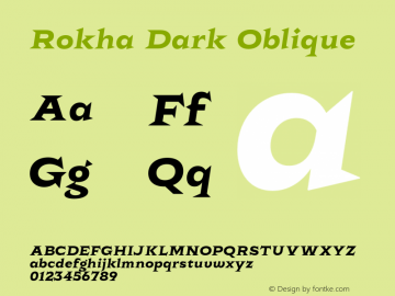 Rokha Dark Oblique Version 1.000;Glyphs 3.1.2 (3151)图片样张