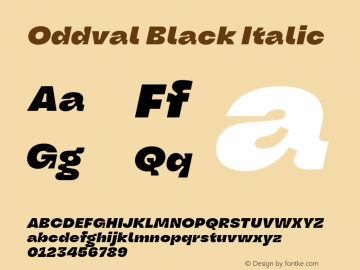 Oddval Black Italic Version 1.000;Glyphs 3.2 (3179)图片样张