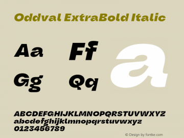 Oddval ExtraBold Italic Version 1.000;Glyphs 3.2 (3179)图片样张