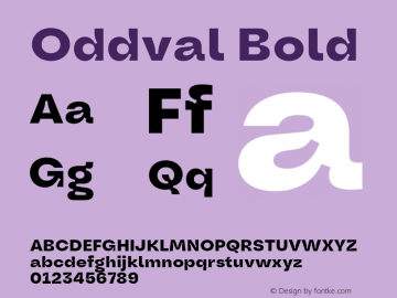 Oddval Bold Version 1.000;Glyphs 3.2 (3179)图片样张