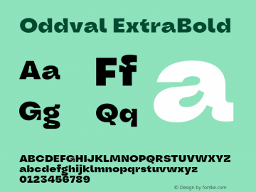 Oddval ExtraBold Version 1.000;Glyphs 3.2 (3179)图片样张