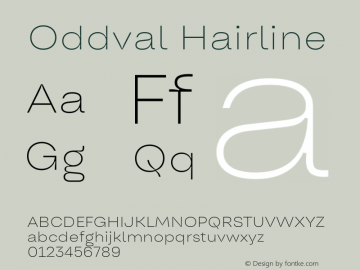 Oddval Hairline Version 1.000;Glyphs 3.2 (3179)图片样张
