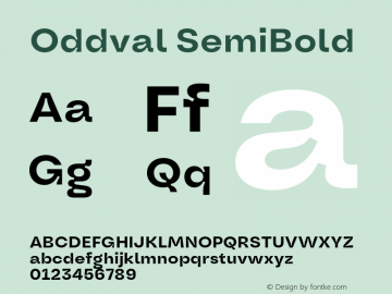 Oddval SemiBold Version 1.000;Glyphs 3.2 (3179)图片样张
