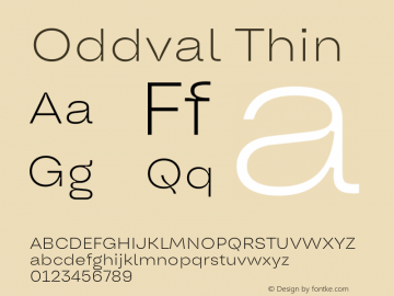 Oddval Thin Version 1.000;Glyphs 3.2 (3179)图片样张