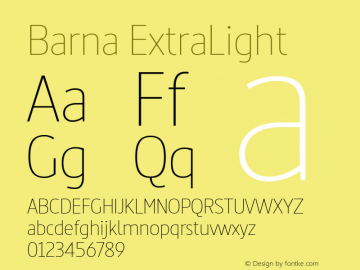 Barna ExtraLight Version 2.000图片样张