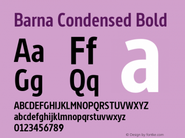 Barna Condensed Bold Version 4.000图片样张