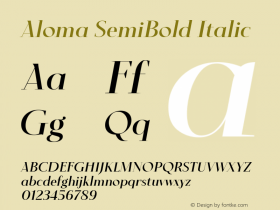 Aloma SemiBold Italic Version 1.001图片样张