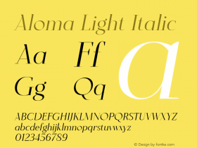 Aloma Light Italic Version 1.001图片样张
