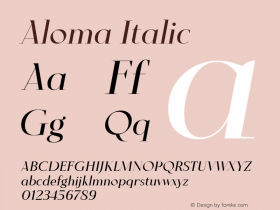 Aloma Italic Version 1.001图片样张