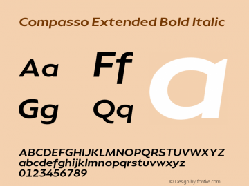 Compasso Extended Bold Italic Version 1.000图片样张