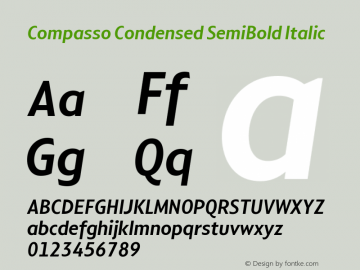 Compasso Condensed SemiBold Italic Version 1.000图片样张