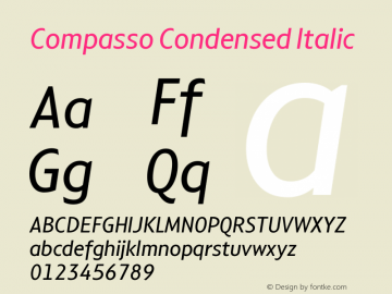 Compasso Condensed Italic Version 1.000图片样张