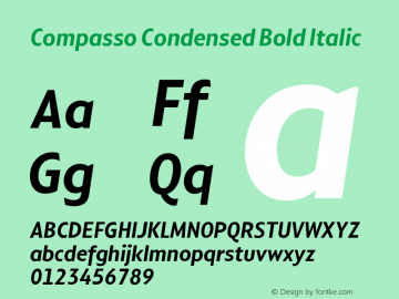 Compasso Condensed Bold Italic Version 1.000图片样张
