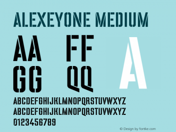 AlexeyOne Medium 001.000 Font Sample